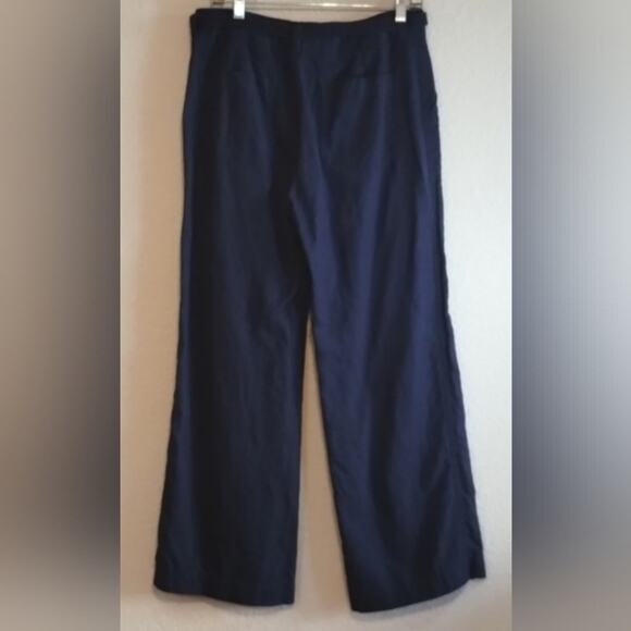GAP D&R Wide Leg Self Tie Uniform Linen Cotton Navy Blue Trousers Pants 6 2017 - Picture 5 of 16